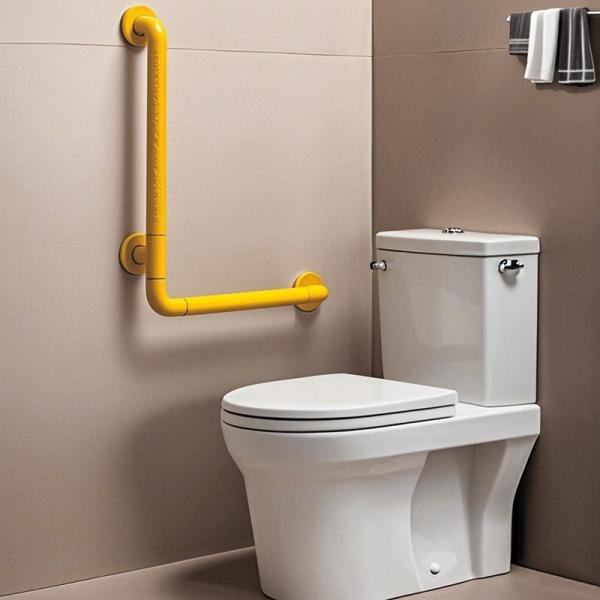 Wall Mounted L Shape Bathroom Hand Rails 304 Stainless Steel Toilet Assist Bars