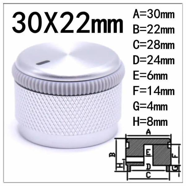 Amplificador sólido de alumínio azul 32x22 6 mm Potenciômetro de volume estéreo