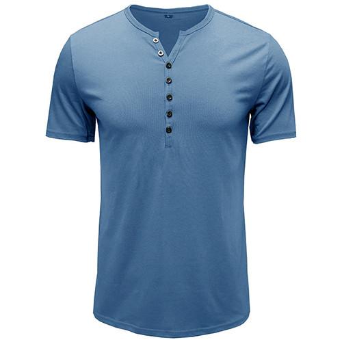 2021 Trend Fashionable Solid Short T-Shirt For Men V-Neck T-Shirt For Men