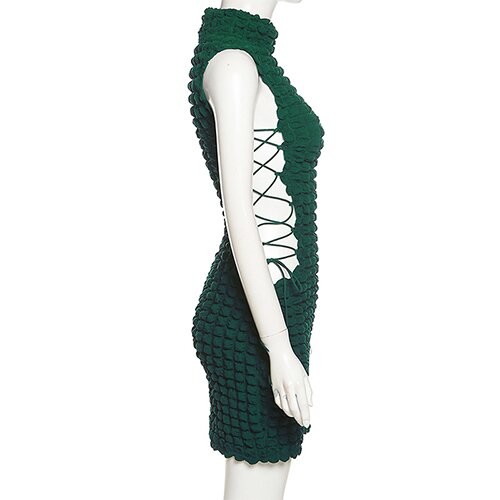 OEM maufactory Tie Dye Oblique Shoulder Polyester Commute Hip Rope Skirt Stitching Long Sleeved