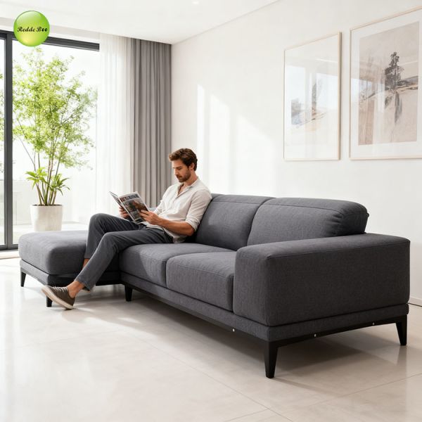 Contemporary Fabric Sectional: Sophisticated Vibe, Spacious Layout – Enhance Comfort