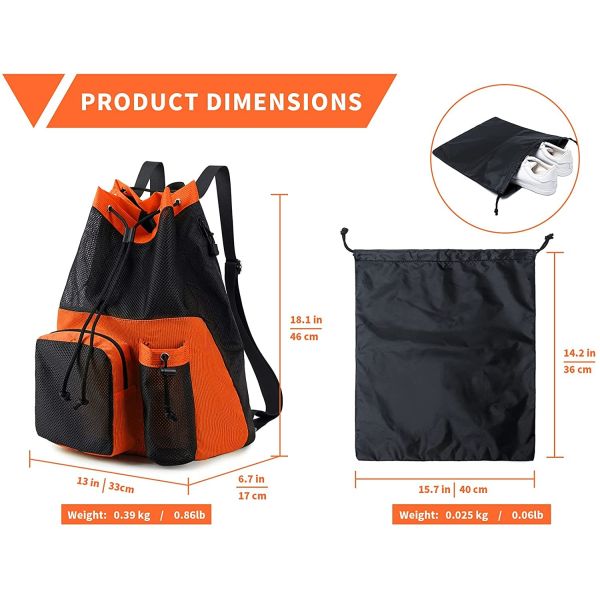 Accepable OEM/ODM Bow Pattern Mesh Gym Backpack for Swimming Pool Beach Yoga Work Gear
