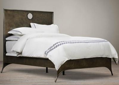 Wave Embroidered White Modern Duvet Covers And Shams 100% Cotton 4 Pcs