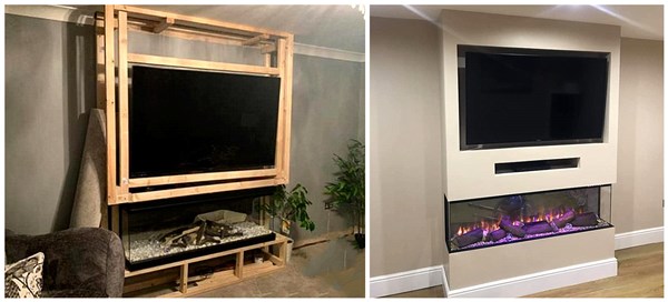 подогреватель Inset Кристл взгляда камина 3-Side 72inch 1830mm Multi, который встали на сторону электрический