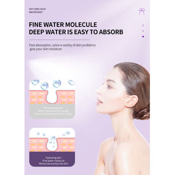 Hot Cold Spray Moisturizing Skin Rejuvenation Face Steamer with ABS Plastic and Ozone