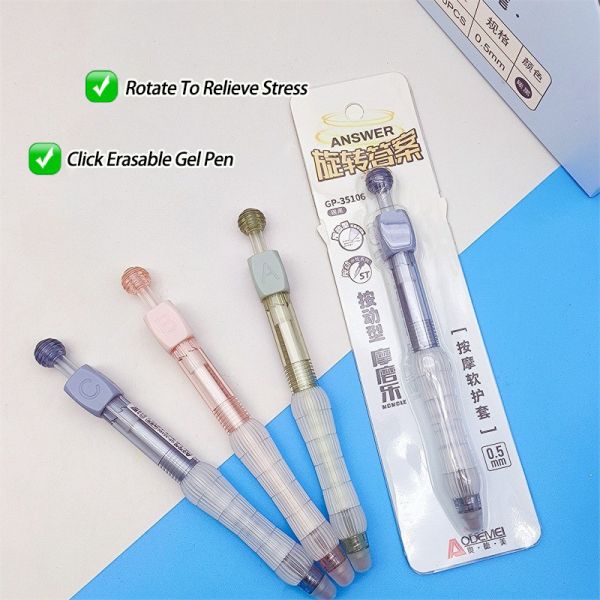 Mode stylo rotatif de jouet éteignable stylo neutre en plastique de 0,5 mm pour les étudiants