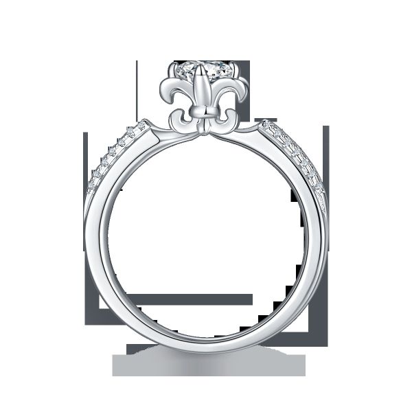 Flower Cut  Moissanite Engagement Ring Unique 14KN White Gold Ring Moissanite Engagement   Ring