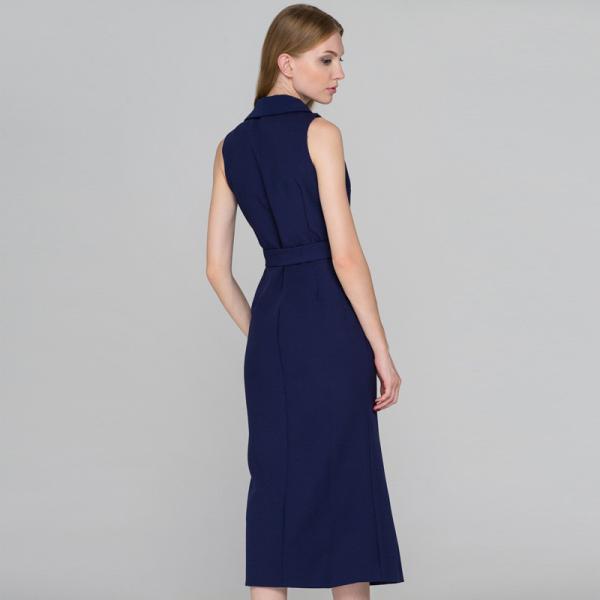  wholesale blue sleeveless blazer dress