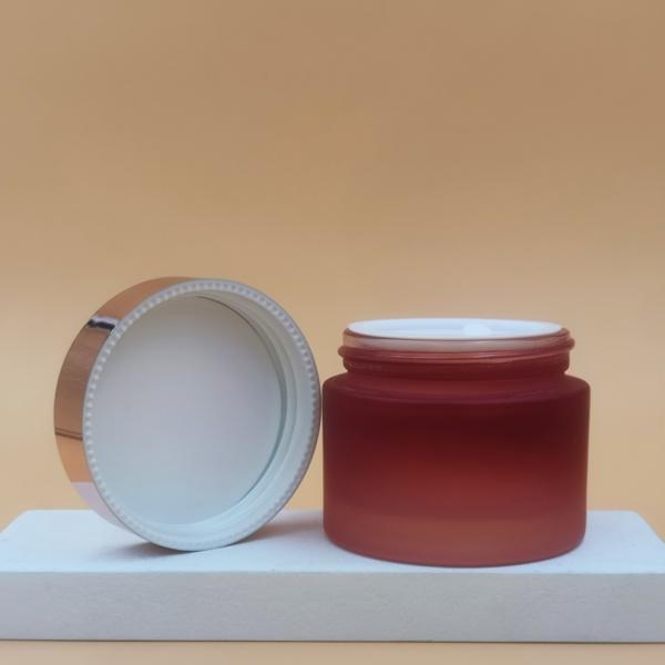 20g 30g 50g Blue Glass Cosmetic Cream Jars , Glass Jar Cosmetic Packaging Cream Bottles OEM