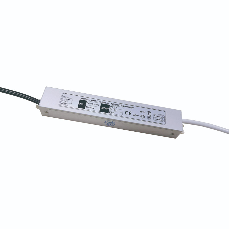 Ac 240v к водителю 25w СИД постоянн напряжения тока Dc 5 вольт тонкому делает электропитание водостойким 5a 5v