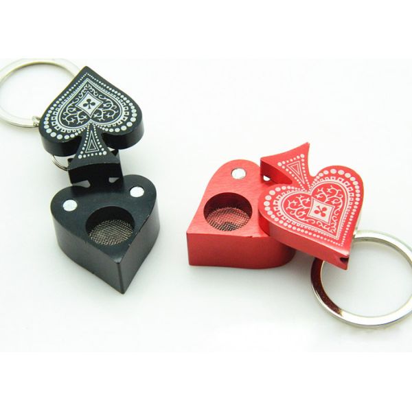 Cute Portable Aluminum Smoking Pipe Key Buckle Style 13*38mm Size