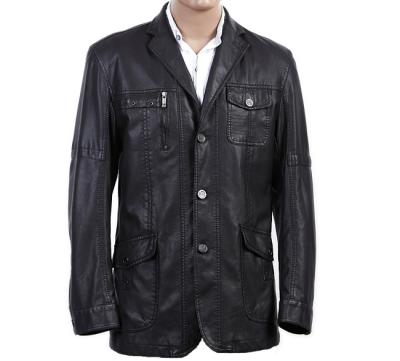 Lujo occidental de encargo, chaquetas casuales, chaquetas de cuero para hombre de moda negras