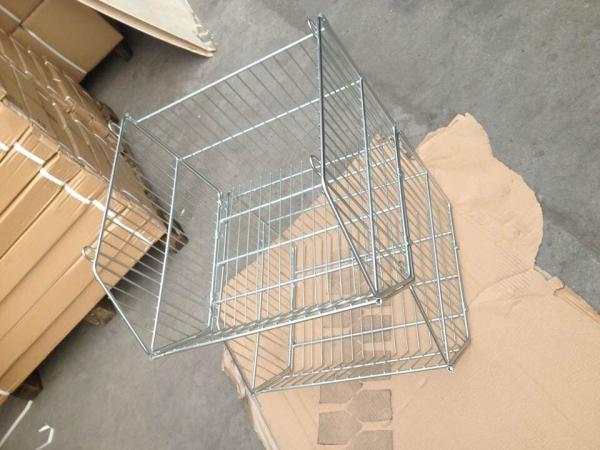 20L Basket Supermarket Equipment Zinc Plated Cage With Clear Lacquer