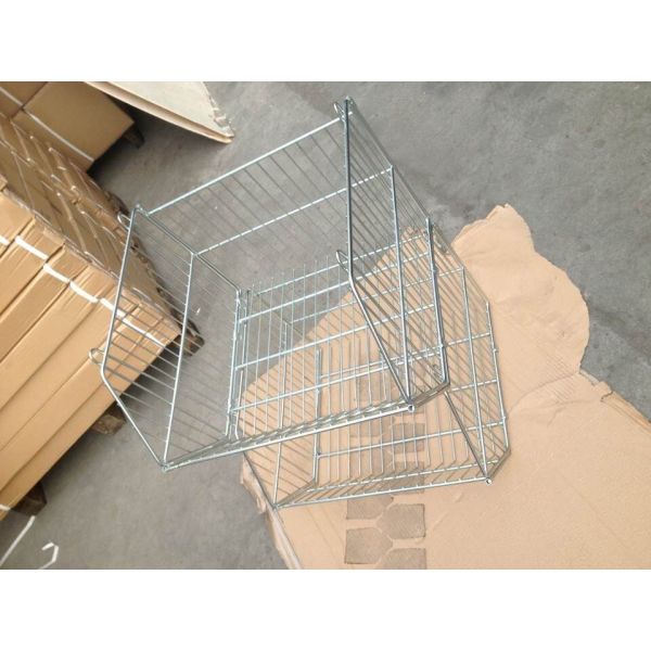 20L Basket Supermarket Equipment Zinc Plated Cage With Clear Lacquer