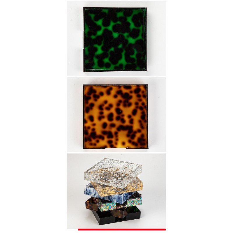 Luxury New Product Ink-washed Pattern Acrylic Storage Tray Advanced Classical Food Tray Customizable Perfume Organizer