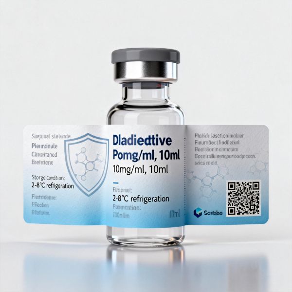 Custom Spot UV Roll Peptide Temperature Label Vial 3ml 5ml 7ml 10 ml Packaging Labels Vinyl Stickers Pegatinas Etiqueta Adhesiva