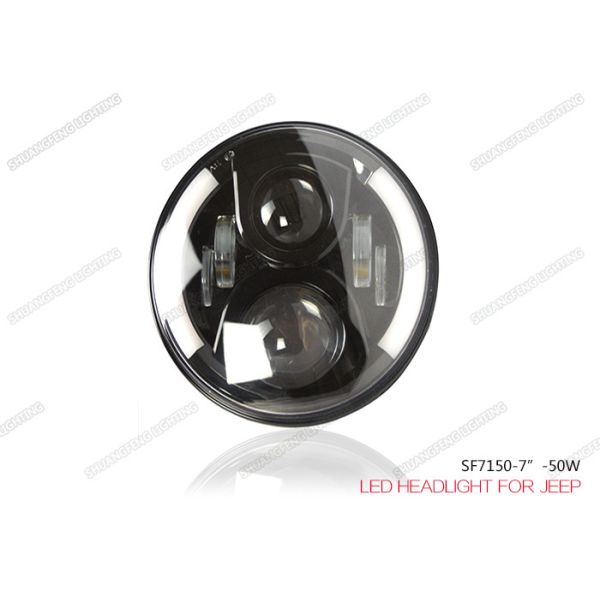 CREE LED Chip Jeep LED Headlights 50W Hi / Lo Beam With White Blue Yellow DRL