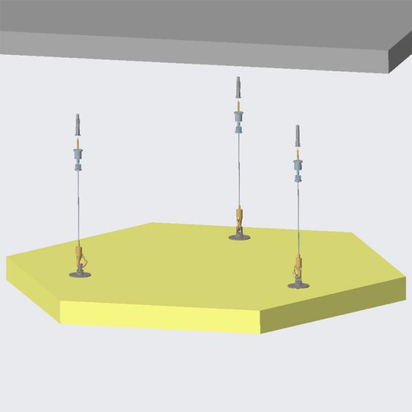 Sistema de suspensão de cabo Snap Hook de aço inoxidável de latão para deflector de teto acústico