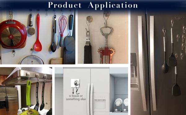 Upgraded Neodymium Magnets Strong and Durable Magnetic Hook Hanger with Nickel Coating