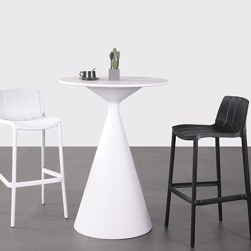 Outdoor Minimalist Bar Table Home Balcony Waterproof and Sun-proof Small Round Table 112cm High Table for Bar and Coffee