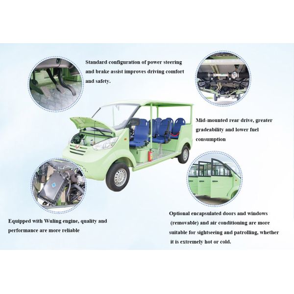 Instock 11 Seater Electric Tour Car with 5000*1530*1900 Size and 14 Seating Capacity