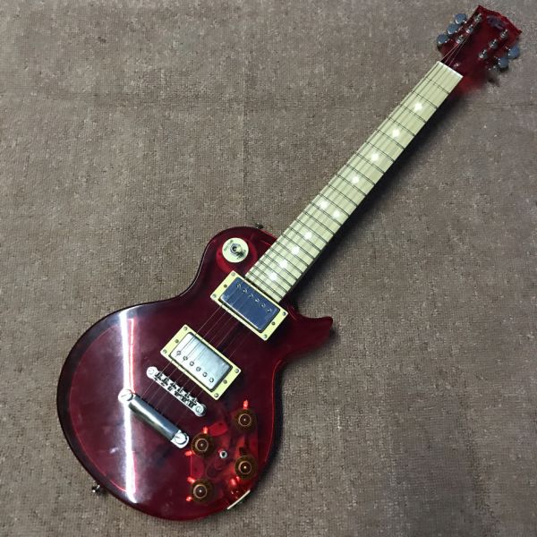 High quality LED light acrylic electric guitar maple fingerboard, free shipping