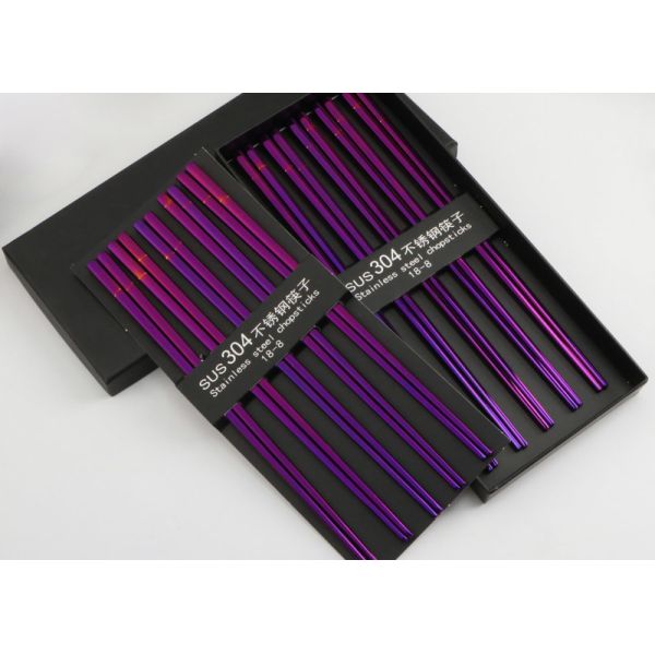 Japanese / Korean Stainless Steel Chopsticks ,High End Reusable Metal Chopsticks