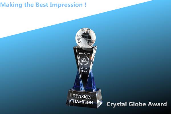 CRYSTAL award/CRYSTAL ball award/TROPHY/GLASS football award/AWARD/CRYSTAL football trophy