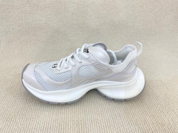 White Crossover Strap Sport Shoes Comfort Heightening Women Sneakers