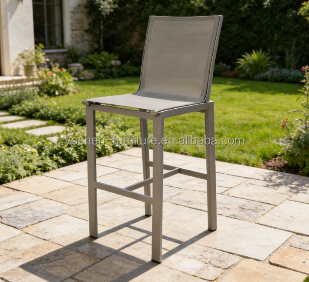 Aluminum Outdoor Bar Stool Waterproof & UV-Resistant Patio & Bar High Stool
