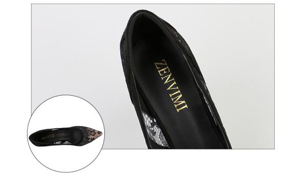 ZM026 96289-28 Net Celebrity With Pointed Stiletto Sexy Lace High Heels Shallow Tone Large Size Women'S Shoes