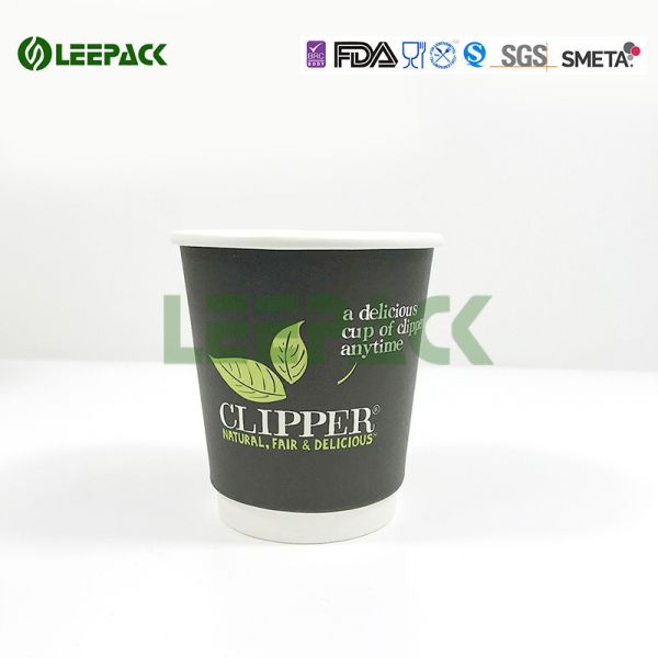 8oz 10oz Double Wall Paper Cups For Coffee Can Customized Logo /Pattern wholesale