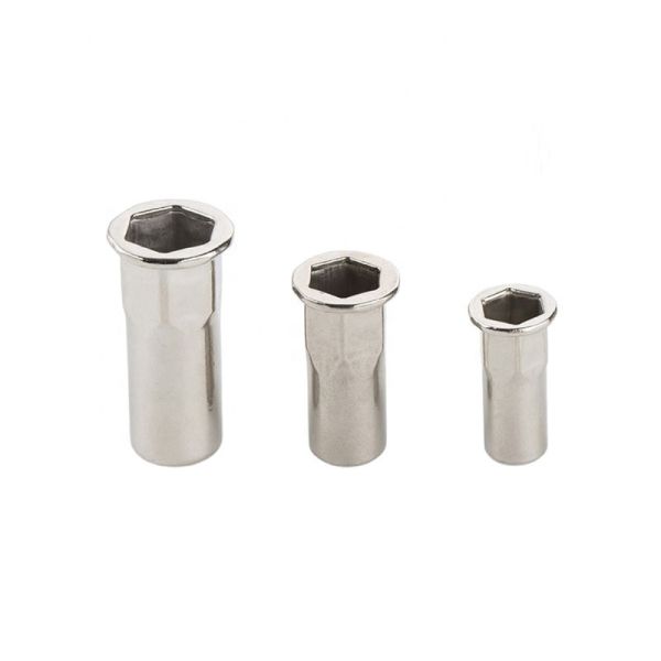 Metric Inner Hex Body Closed End Rivet Nut With Flat Head Stainless Steel Material