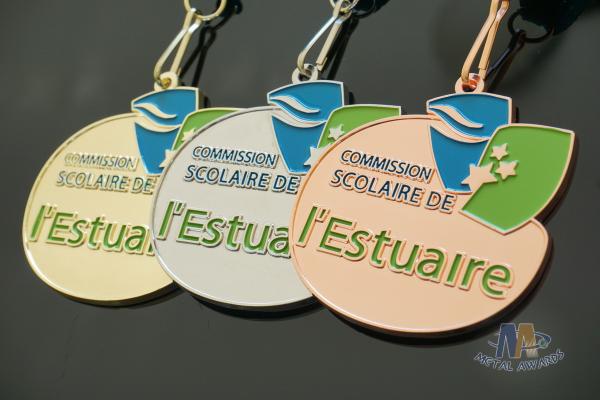 Zinc Alloy Award Coins Medallions Personized Color Filled Smooth Back