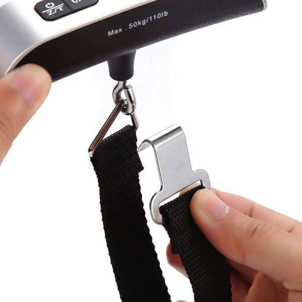 Lightweight and Accurate 50kg Digital Luggage Scale Travel Accessories with 110lbs Capacity Hanging Luggage Weighing Scale