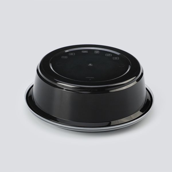 Initial Payment Disposable PP Plastic Takeaway Food Container PP Black Bowl with Lid