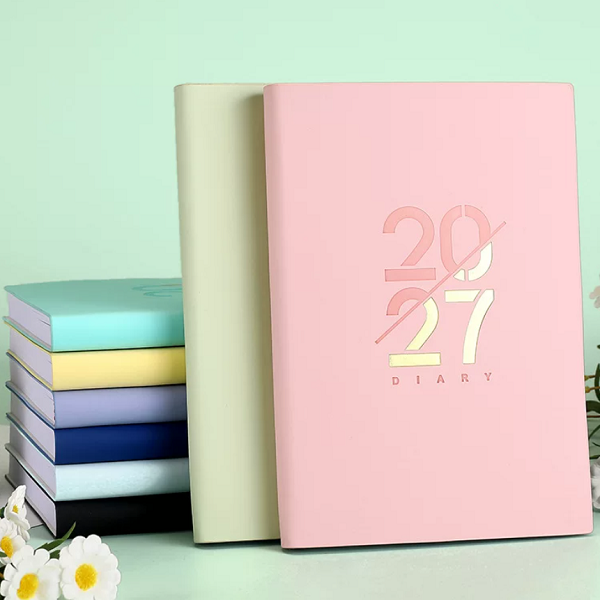 Flexible Soft Cover Daily Planner Diary Notebook With Ribbon Bookmark