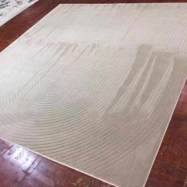 Handmade Turkish Silk Marine Carpet with Customized Trellis Pattern and Craftsmanship