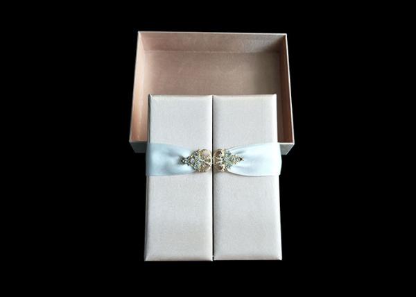 Wedding Favor Dress Book Shaped Box , Magnetic Flip Top Box Ribbon Closure