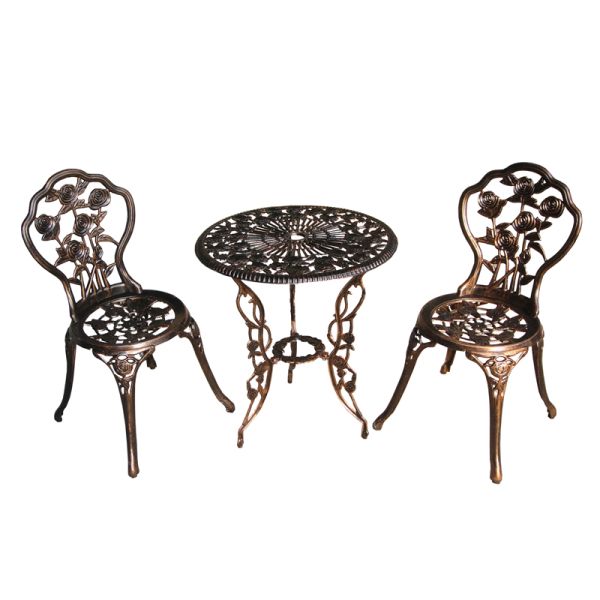 Outdoor Patio Garden Furniture Cast Aluminum Dining Table and Chairs Bistro Set