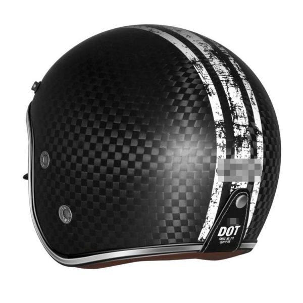 Carbon Fiber DOT Approved Double Visor Jet Helmet DOT 3/4 Open Face for S.M.L.XL.XXL