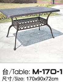 Leisure  Garden Cast Aluminum 6 Seater Outdoor Furniture Table And Chair Set Garden Furniture