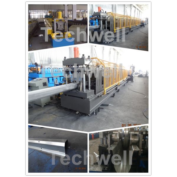 GI , Carbon Steel Top Hat Purlin Roll Forming Machine , Furring Channel Roll Former With 18 Roll Stands