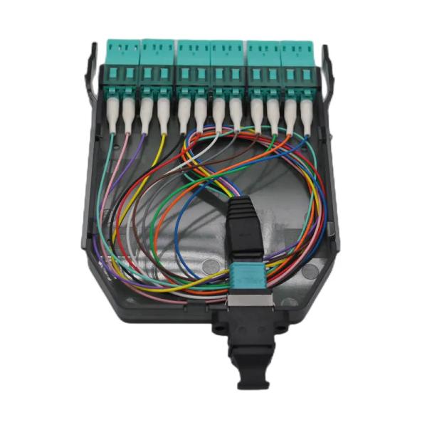 Black MPO Patch Panel , MPO To LC Cassette With 12 Cores 24 Cores