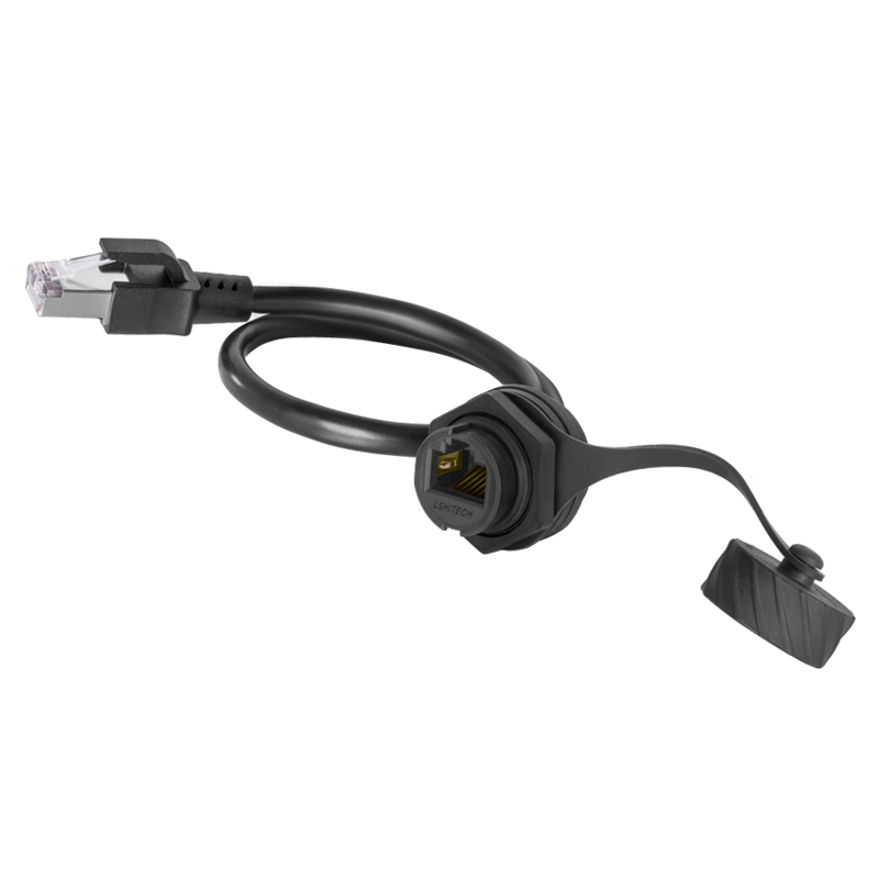 Мужчина кабеля ethernet RJ45 Джек водоустойчивый к женщине с пылезащитным колпачком