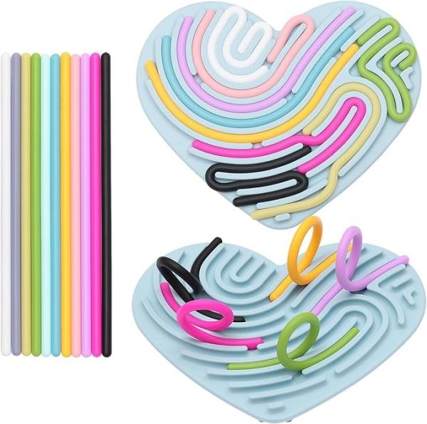 Silicone Sensory Activity Board For Kids Non-toxic 2in1 Double-Sided Design For Autism Sensory Fidget Toy