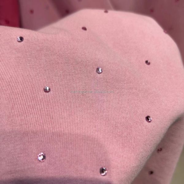 250Gsm Mens Rhinestone T Shirts Unisex Cotton T Shirt With Vintage Wash Oversized Fit In Pink Acid Wash