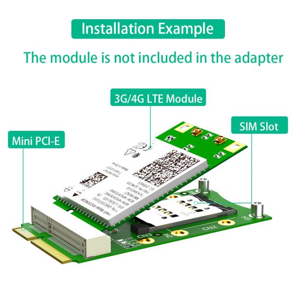 Ноутбук WWAN LTE Mini PCI-E адаптер со слотом для SIM-карты