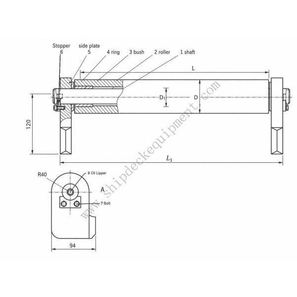 Shipside Horizontal Roller Fairlead for Ship Mooring | CB/T 435-2005 Type A