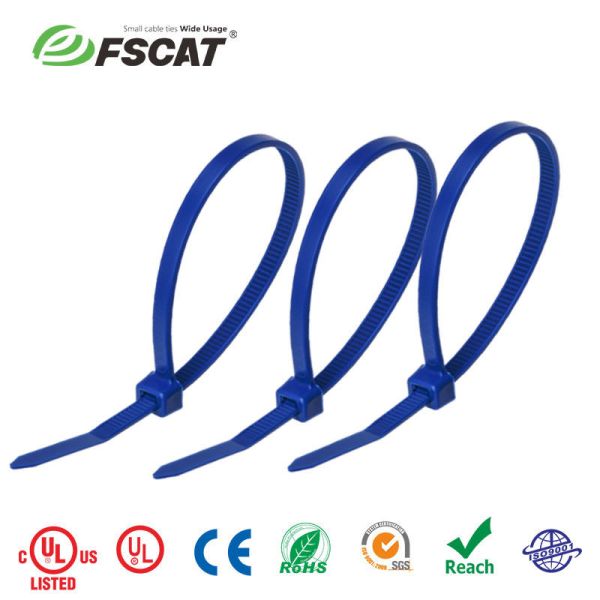 Plastic High-Temperature Tefzel Cable Ties Blue 100/pack, 12 50 lbs Cable Zip Ties